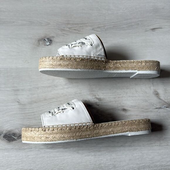 Karl Lagerfeld Logo Embroidery Platform Espadrille Women Cherie white size 8 NWT - Picture 7 of 9